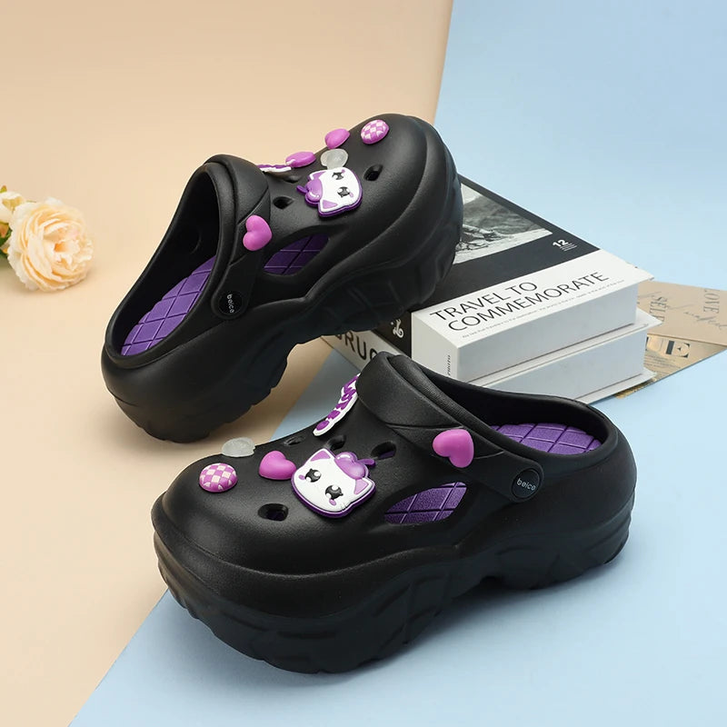 2024 Sandals DIY Cute Cartoon Clogs Women Mules Platform Beach
