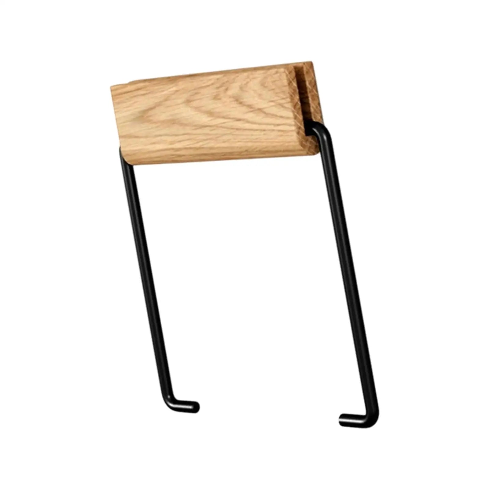 Wall-Mounted Paper Towel Holder – Modern Wood & Metal Rack Toilet Paper Holder Zpaxo black