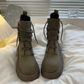 2023 Women Boots Spring Autumn Students Casual Fashion Shoes Lace-up Zpaxo GRAY 40(Foot 25cm) China Mainland