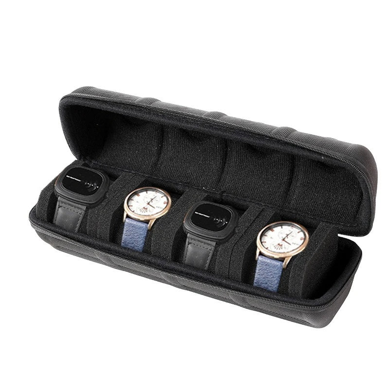 5-Slot Watch Travel Case – Portable Watch Box Organizer Watch Travel Case Zpaxo 4 Slot