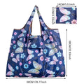 Foldable Butterfly Flower Reusable Tote Bag – Eco Shopping Bag Reusable Tote Bag Zpaxo Blue
