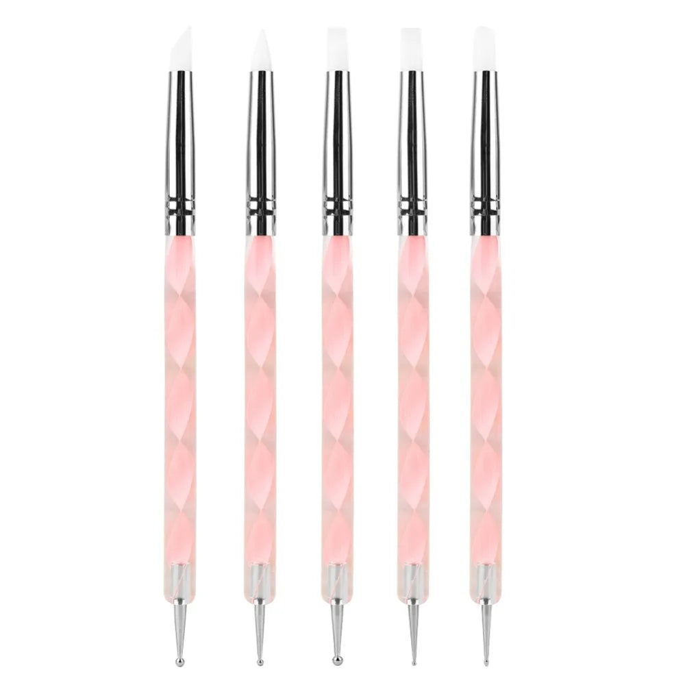 5 8 0 2 Nail Art Silicone Pens Double Ended Tip Sculpting Tools Multi Zpaxo