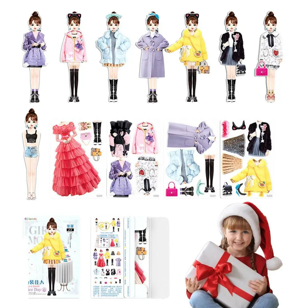 Magnetic Princess Paper Dolls Cutouts Pretend Play Outfit Magnet Clothes Puzzles Creative Fashion Dress Up For Birthday gifts Zpaxo Princess Jiayao China Mainland