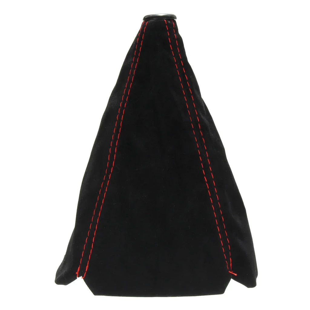 Red Black Suede Leather Gear Shifter Boot Durable Anti-wear Manual Zpaxo