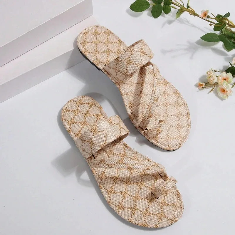 Slippers Women Lightweight Peep Toe Sandals Ladies Casual Beach Flat Zpaxo