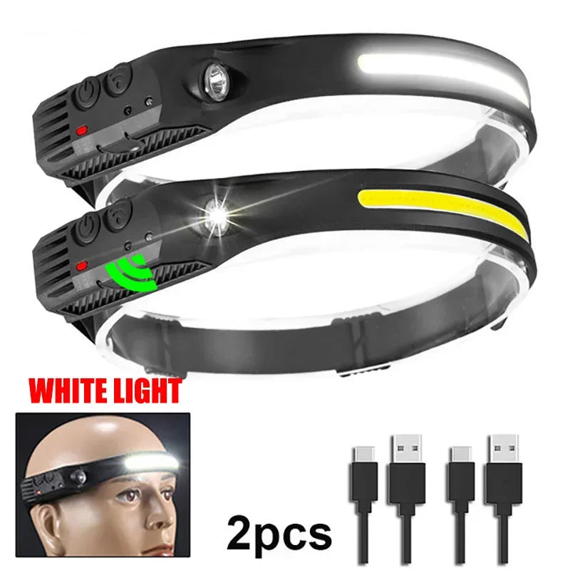 KDULIT LED Headlamp – USB-C Rechargeable, Sensor, Waterproof