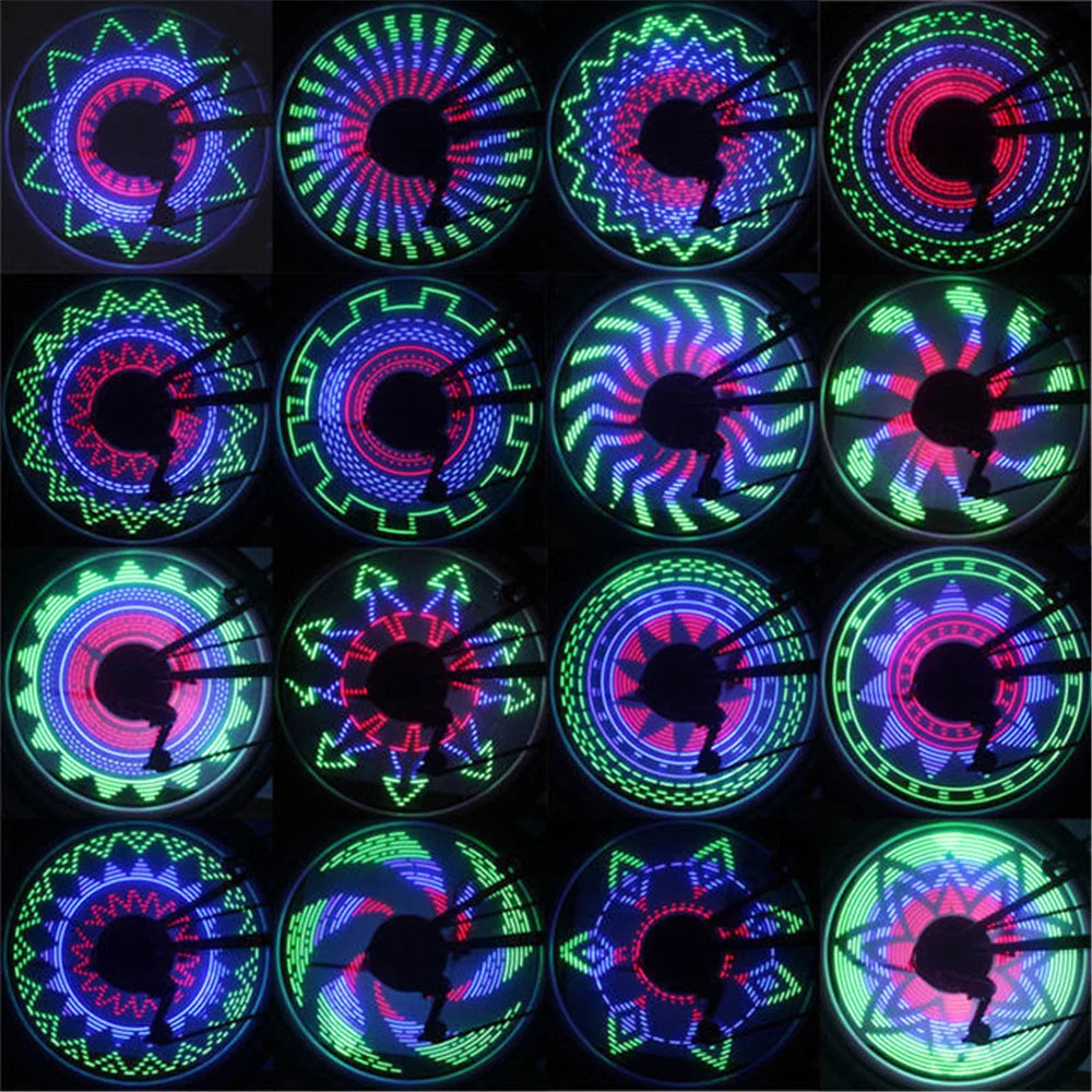 Bicycle Wheel Light Bike Spoke Light Waterproof 30 Different Patterns Change Safety Tire Light Without Battery Bike Accessories Zpaxo