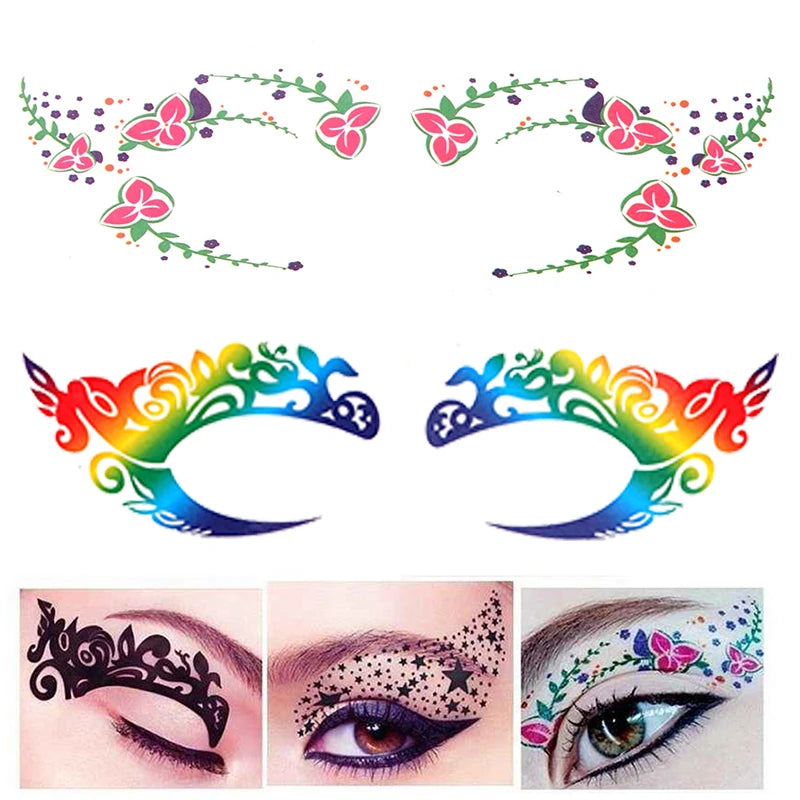 Halloween Makeup Eye Temporary Tattoo Facial Face Transfer Sticker Beauty Supply Zpaxo