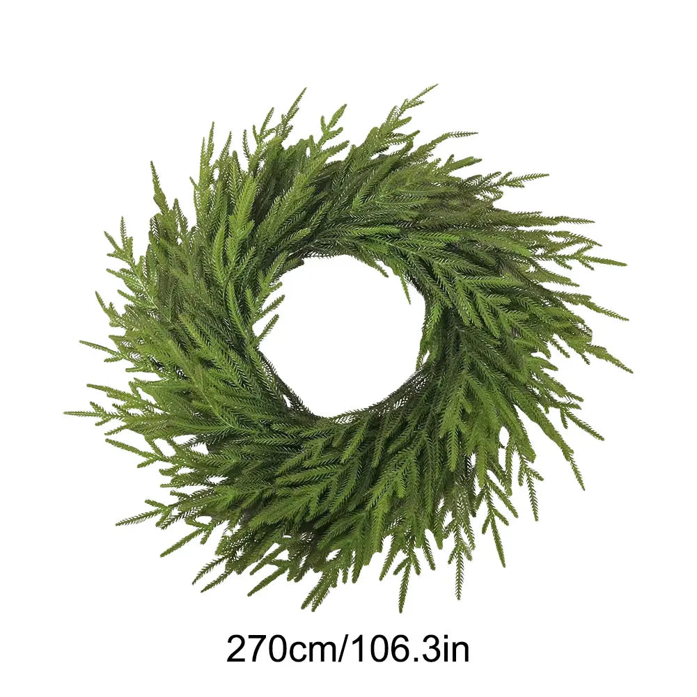 180 Artificial Norfolk Pine Garland Realistic Faux Cedar Christmas