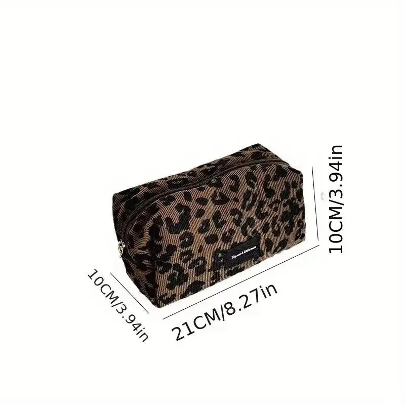 Unique Leopard Print Makeup Bag Large-capacity Cosmetic Organizer