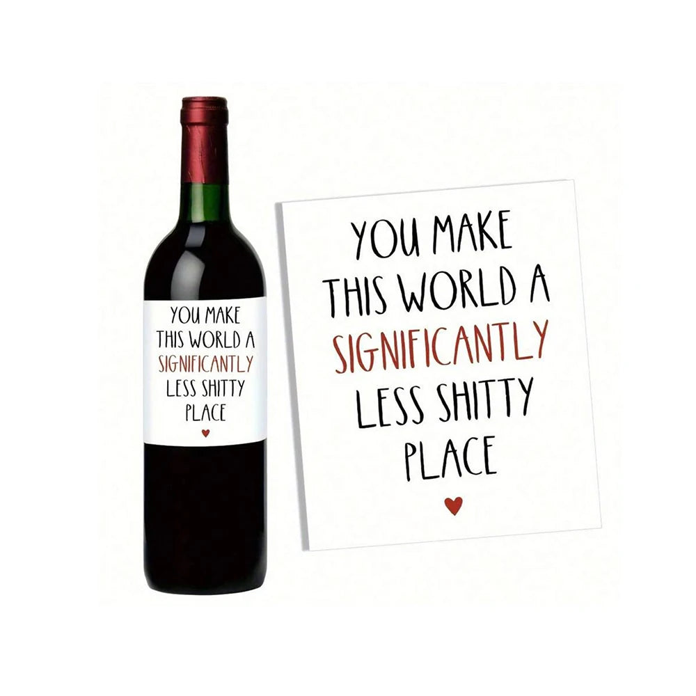 4/8/12Pcs Funny Cute Wine Bottle Label Stickers Wine Label for Birthday Party Thanksgiving Day Gift Zpaxo