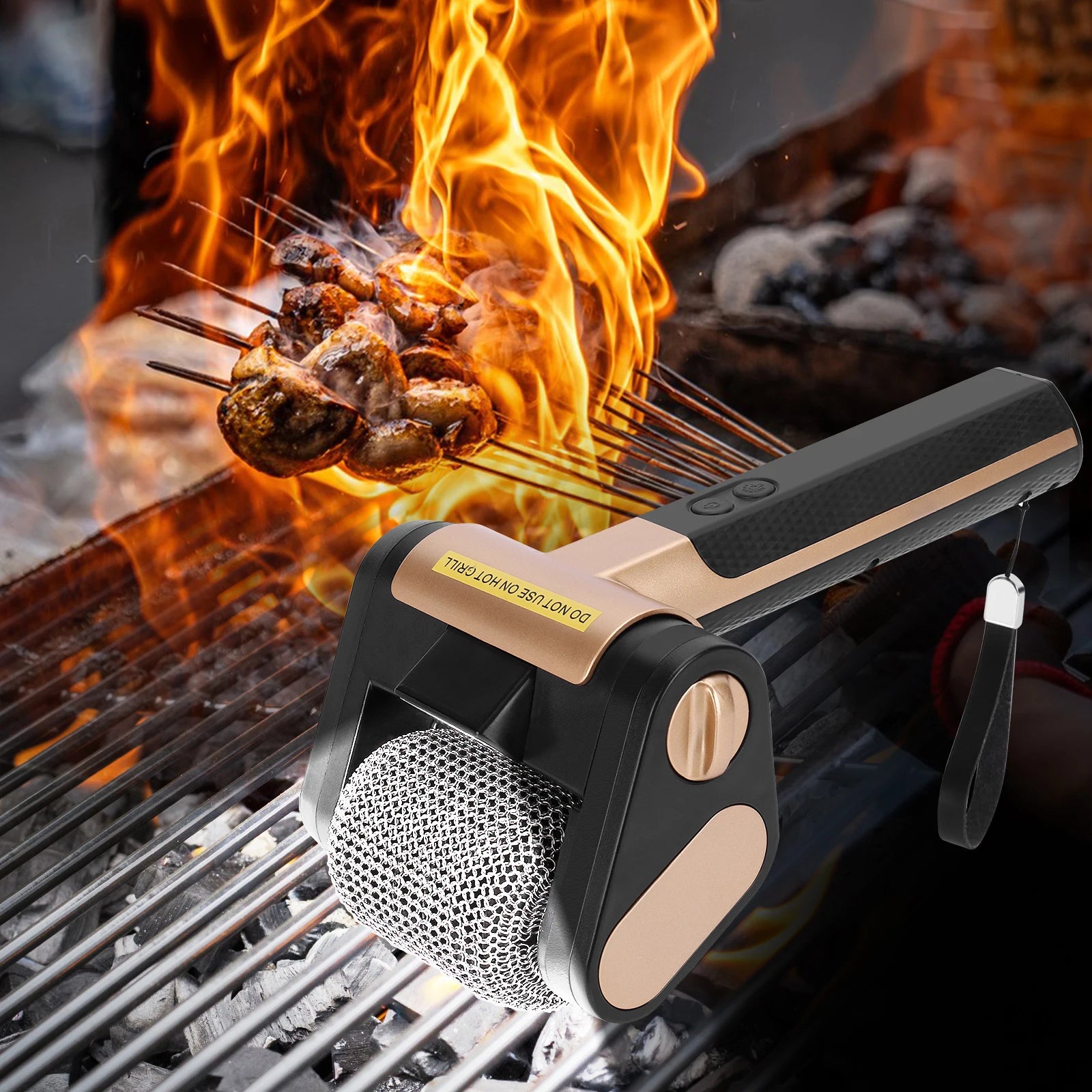 Electric Stainless Steel Roller Grill Cleaner Brush W Replaceable