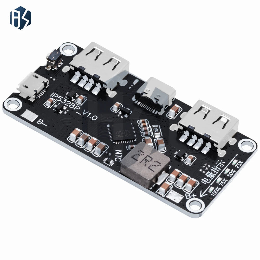 IP5328P Dual USB-C PD Fast Charging Module 3 7V 5V 9V 12V Boost Zpaxo