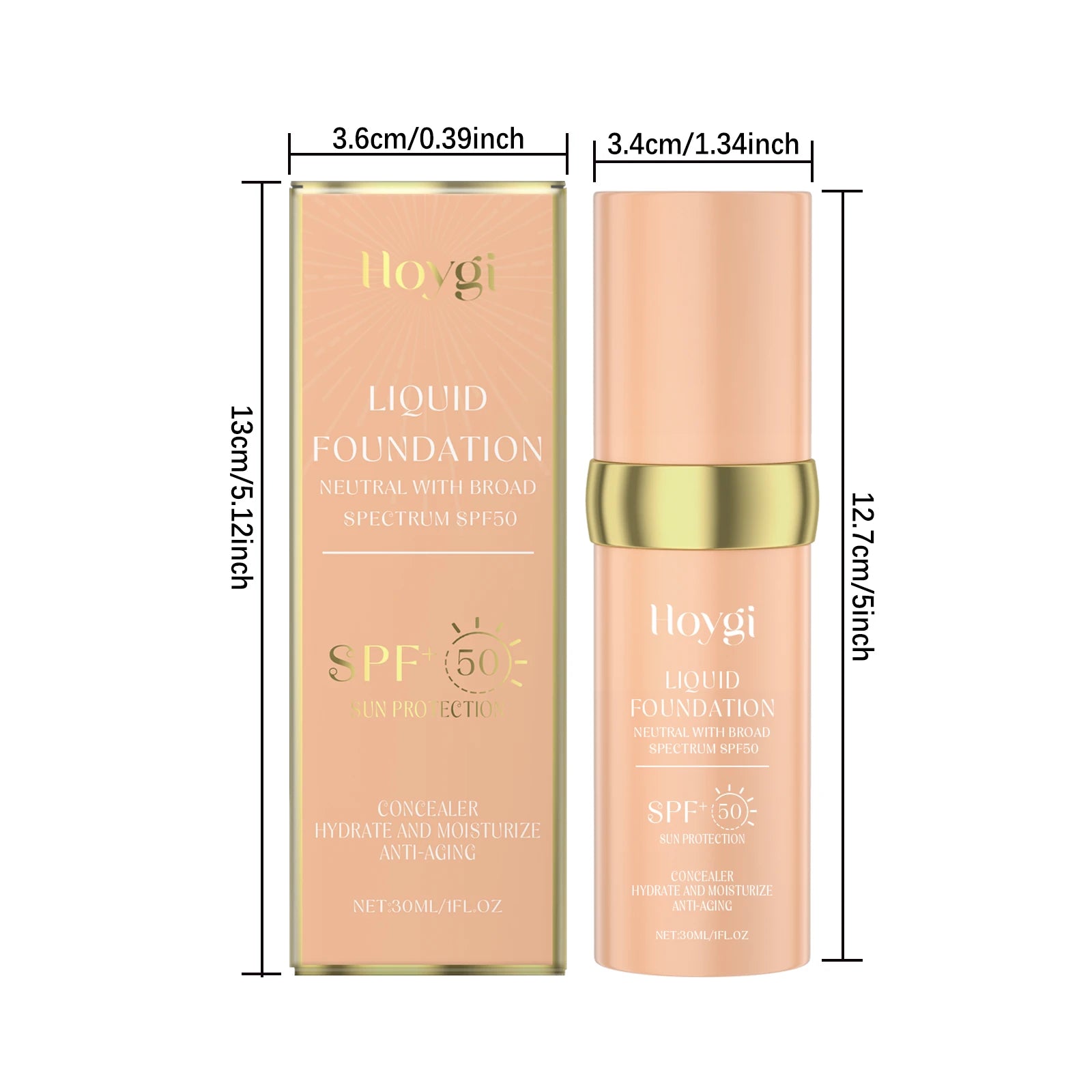Hoygi SPF 50 Liquid Foundation – High Coverage & Waterproof Liquid Foundation Zpaxo