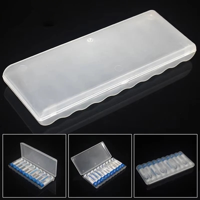10 Slots Transparent Hard Plastic Battery Storage Box Container