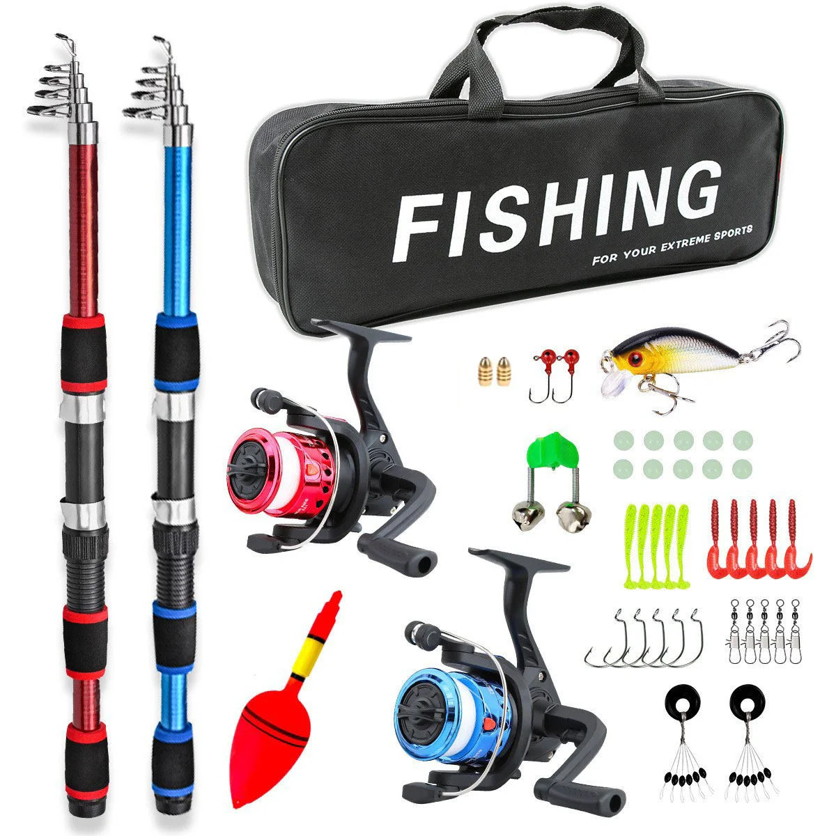 Telescopic Carbon Lure Rod & Reel Set – 1.8m / 2.1m Complete