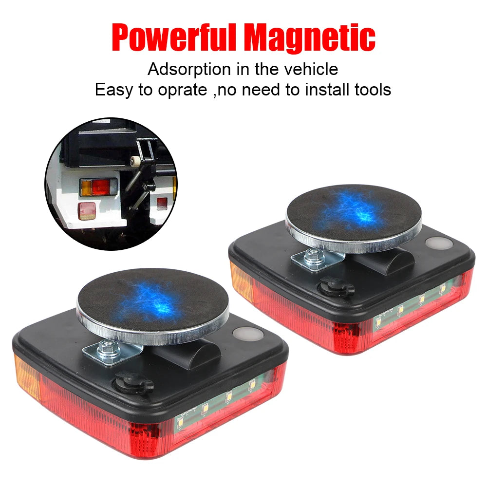 Trailer Rear Taillight Signal Warning Brake Lamp Magnetic Wireless