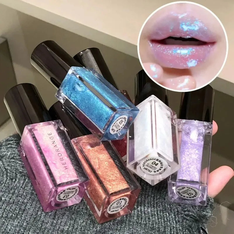 Multichrome Diamond Lip Gloss Metallic Shimmer Glitter Lips Stain