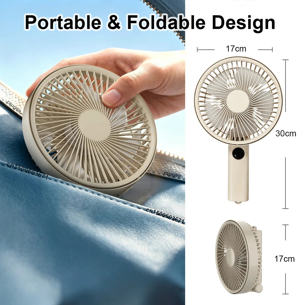 Portable Handheld Fan Office Camping Powerful Cooling Folding Desk