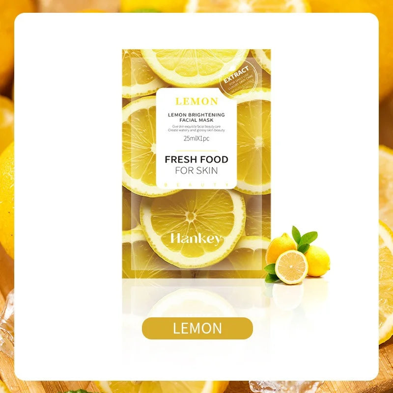 1/4pcs Natural Fresh Fruits Face Mask Facial Skincare Moisturizing Brightening Firming Hydrating Facial Masks for Face Skin Care Zpaxo Lemon-1pcs