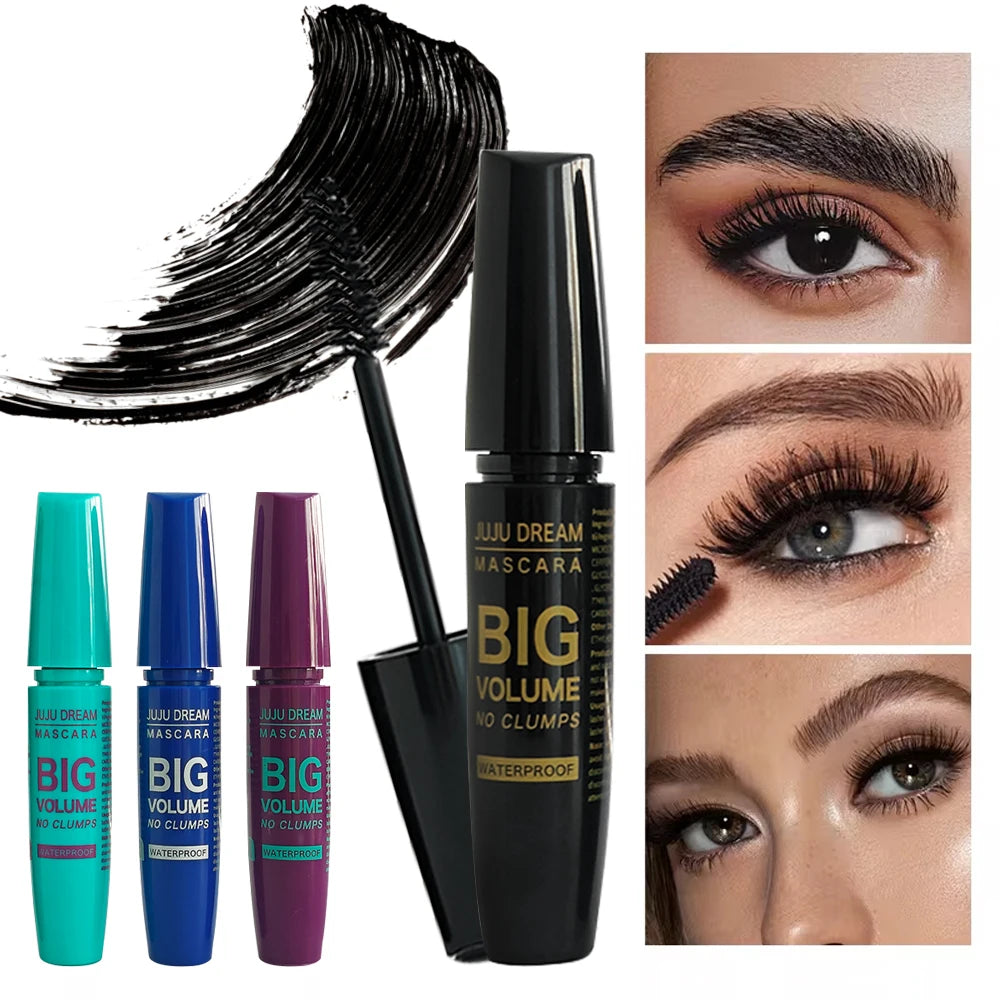 Black Mascara Thickening - Long-Lasting, Volumizing , Fiber Formula with 360° Spiral Brush Waterproof Liquid Fiber Mascara Zpaxo