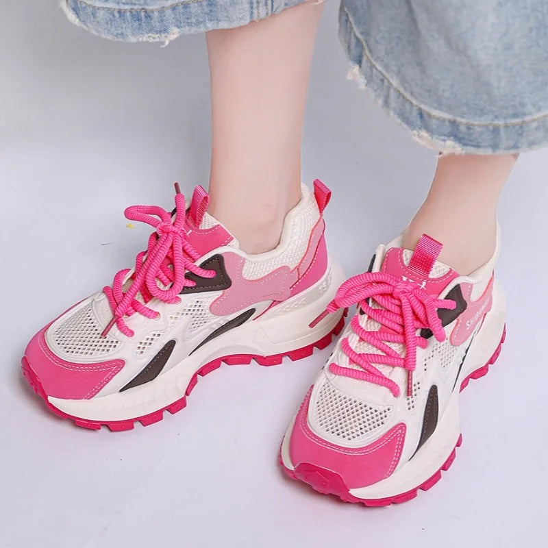 Women's Mesh Fabric Hollow Out Breathable Comfortable Sneakers Spring Zpaxo