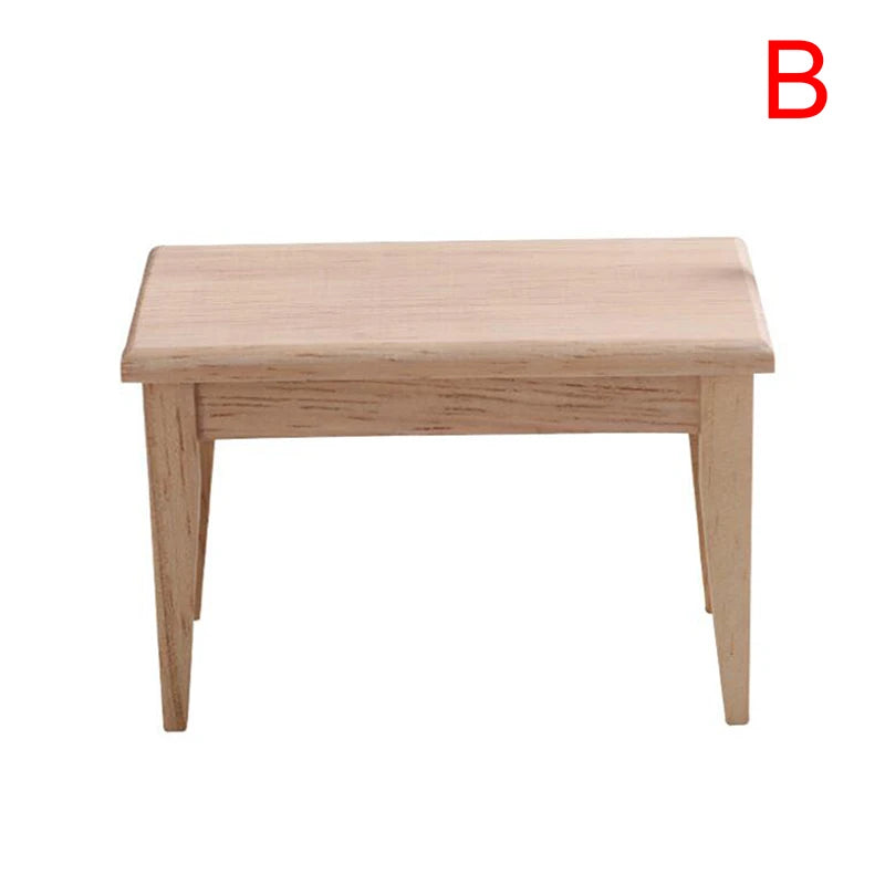 1 12 Miniature Dollhouse Furniture Wooden Dining Table Chair Zpaxo Table