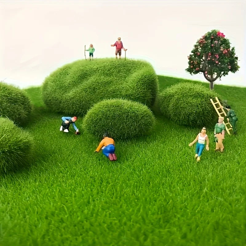 3 Artificial Moss Rocks Decorative Green Covered Stones Fake Decor