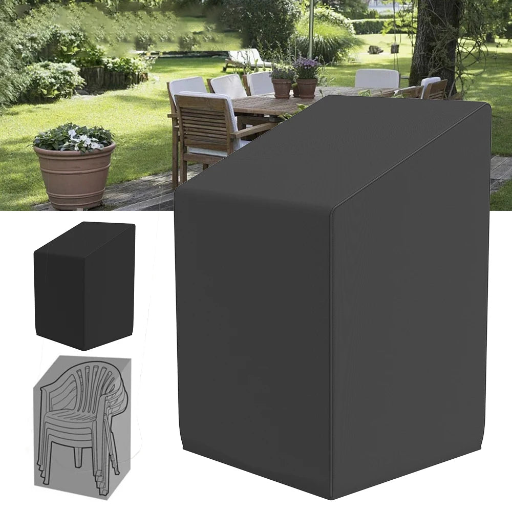 Stacked Patio Chair Dust Cover Outdoor Garden Patio Furniture Protector Cover Waterproof Dustproof Rain Cover Chair Organizer Zpaxo
