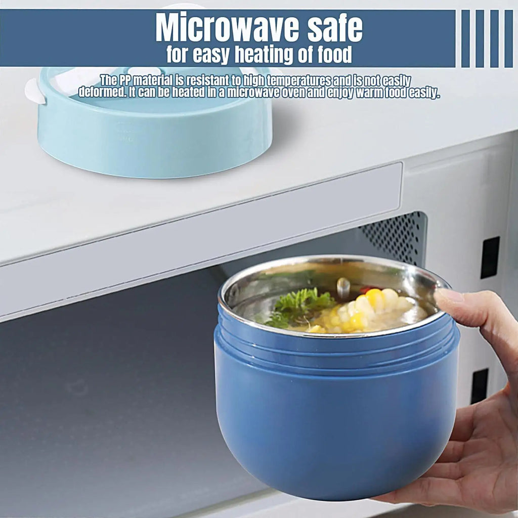 Soup Lunch Containers Food Bowl Spoon Microwave Safe Insulated