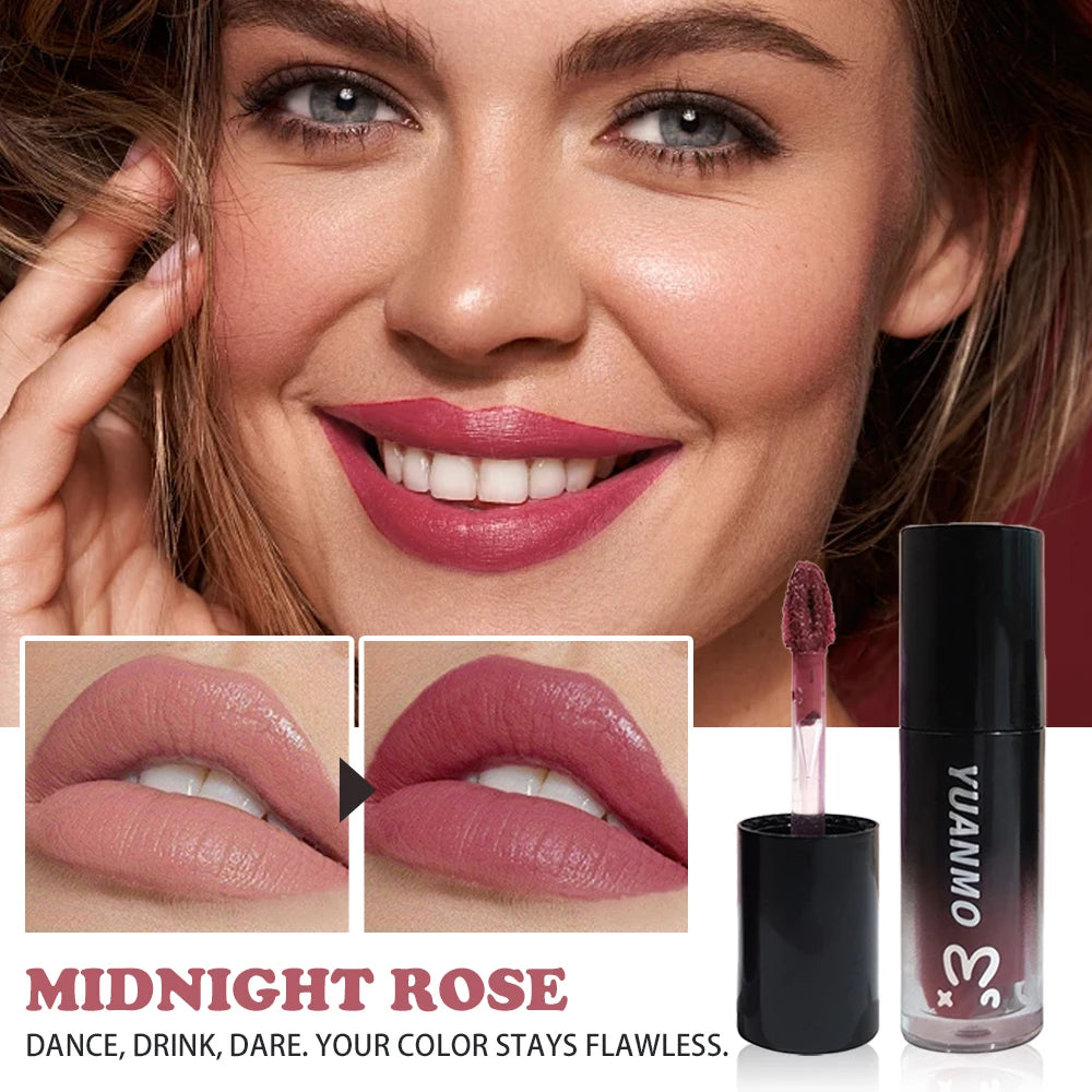 Matte Liquid Lipstick - Smooth Silky Long-Lasting Lip Gloss, Waterproof Transfer-Resistant Lip Makeup (Deep Rose Shade) Zpaxo