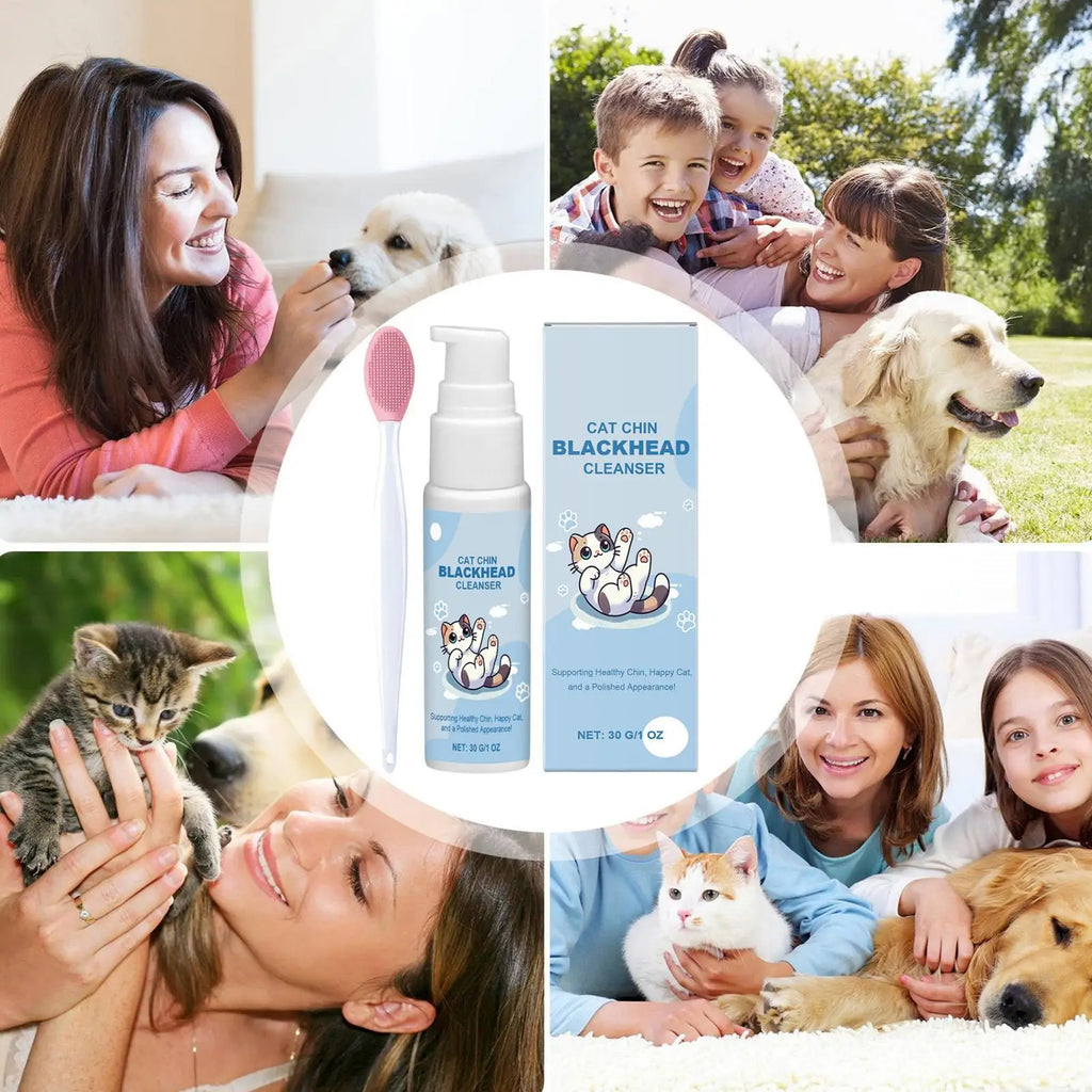 30g Pet Chin Cleaner Blackhead Cleaning Lotion Pet Chin Acne Care Brush Grooming Supplies Tooth Stain Remover For Dogs Cats Zpaxo