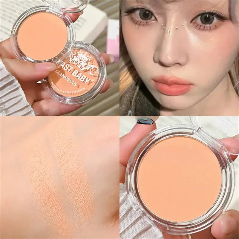 Single Matte Highlighter Palette White Beige Face Nose Brighten Zpaxo 04 Milk Tea