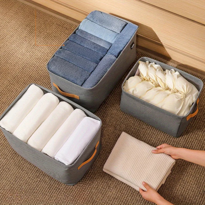 Foldable Steel Ring Storage Basket Ample Space Clothes Pants Misc