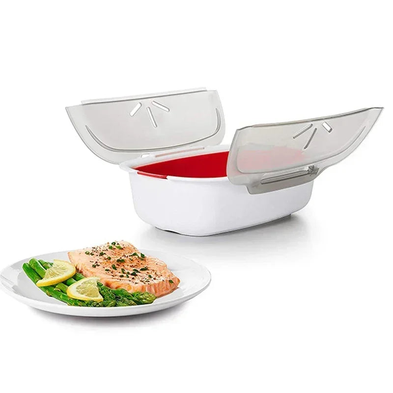 Microwave Steamer with Lid – Dumplings, Buns & Fish Steamer Microwave Steamer Zpaxo