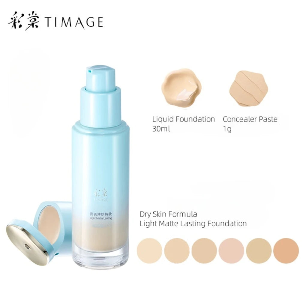TIMAGE Foundation Concealer Round Tube Flawless Light Matte Long Zpaxo For Dry Skin 110
