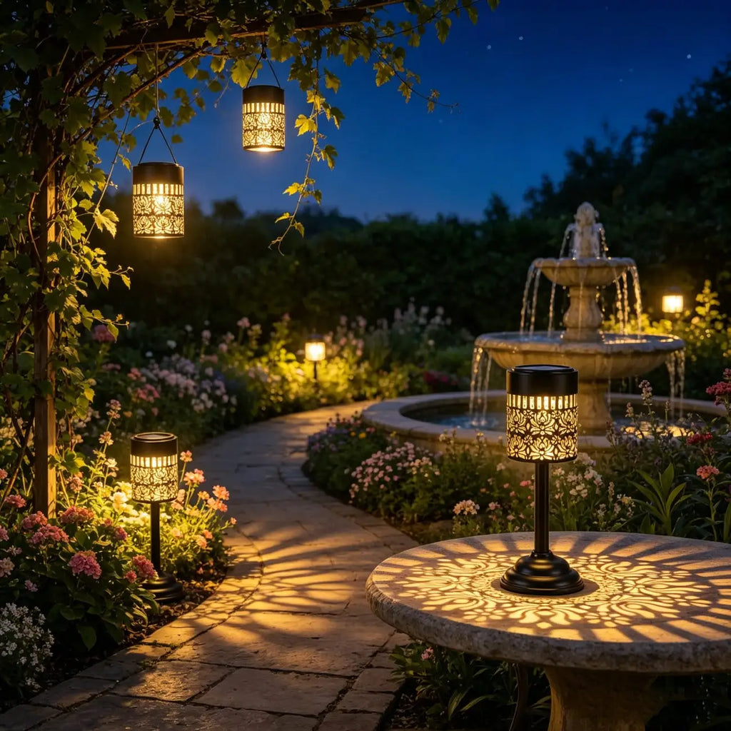 This Solar-powered Peony Projection Light LED Outdoor Garden