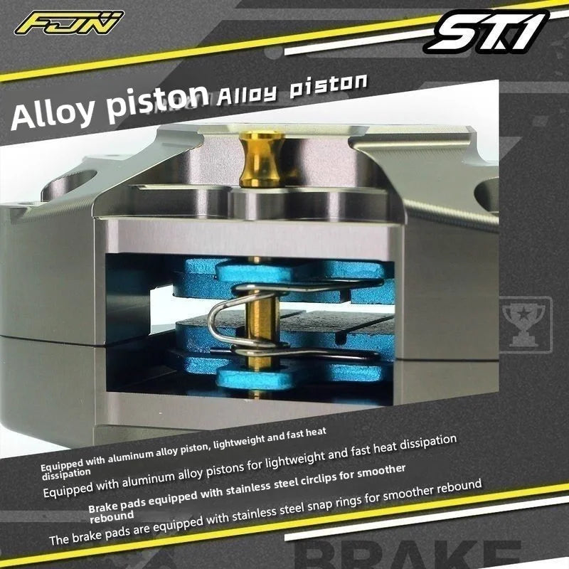 FJN ST1 4-Piston CNC Brake Caliper for Electric Vehicles