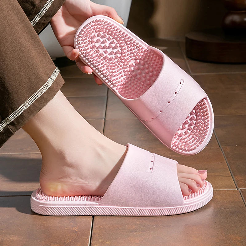 Summer Slippers Men PVC Massage Soft Non-slip Solid Comfortable