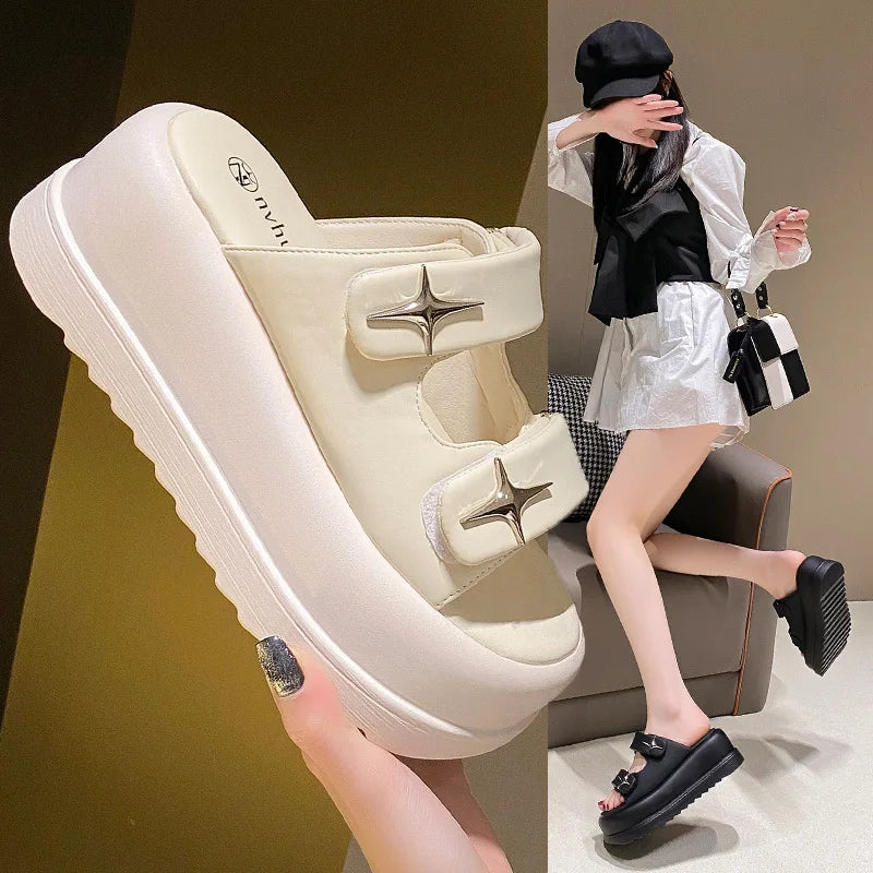 Slippers Women 2023 Summer Fashion Designer Platform Female Solid Zpaxo