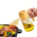 470ml 2-in-1 oil can and injector, olive oil pour, suitable for cooking, air fryer, salad, barbecue (white) Zpaxo yellow