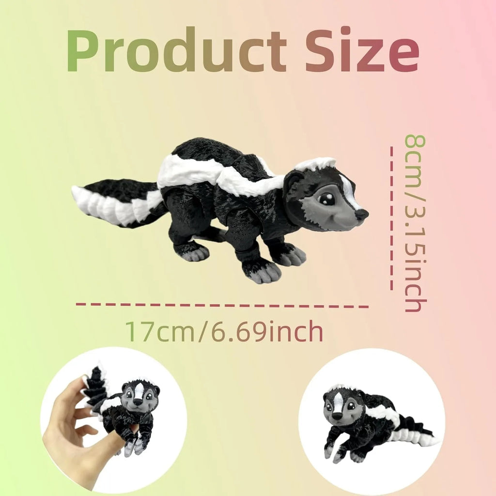 3D Printed Skunk Animals Flexible Articulated Stuff Home Office Decor Zpaxo