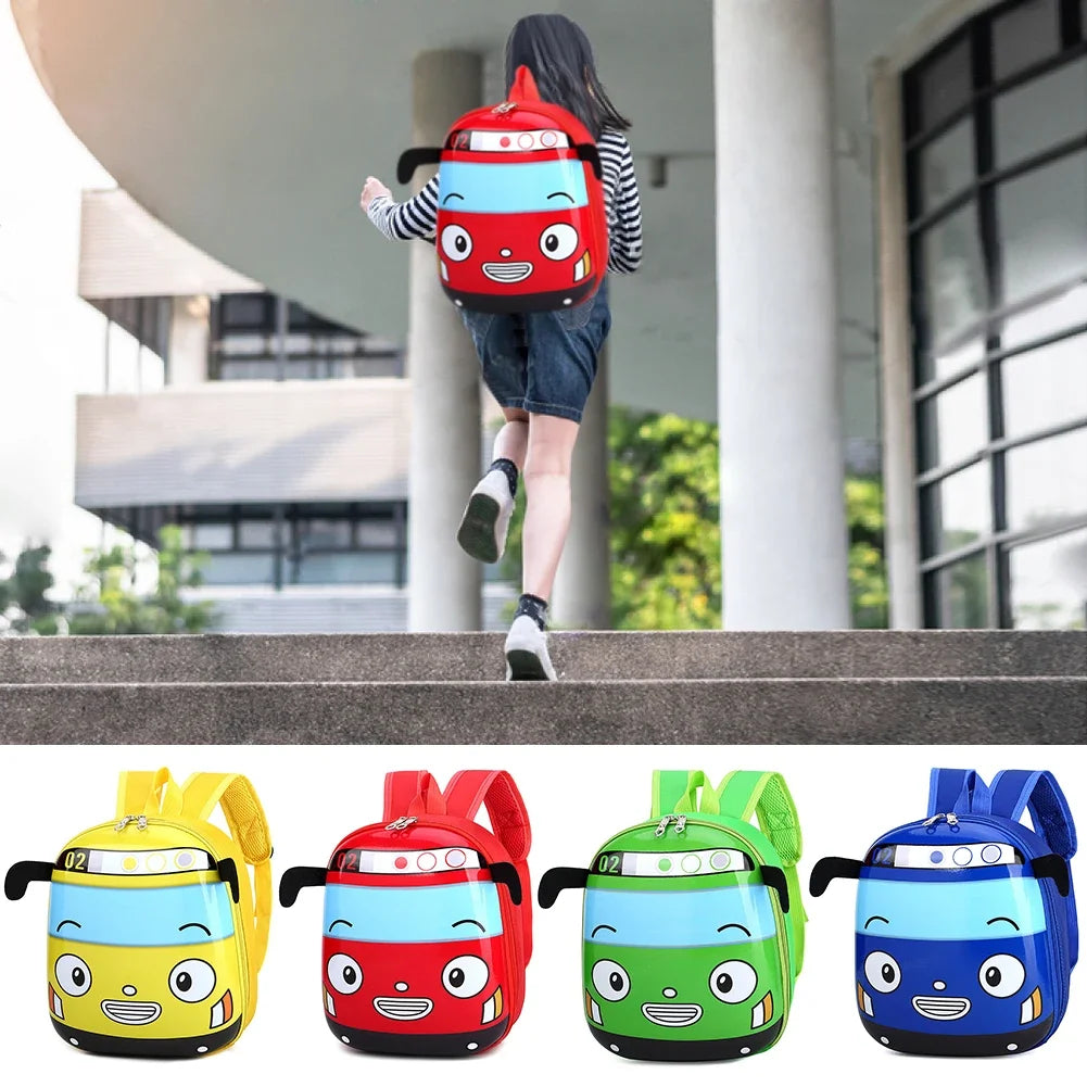 Cute 3D Cartoon Bus Kindergarten Children School Bag Backpack Girls Zpaxo