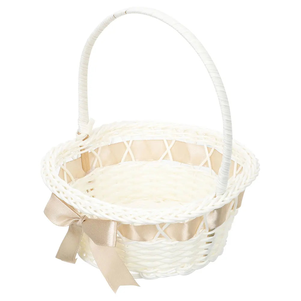 Easter Rattan Storage Basket Woven Flower Girl Hand Handmade Home
