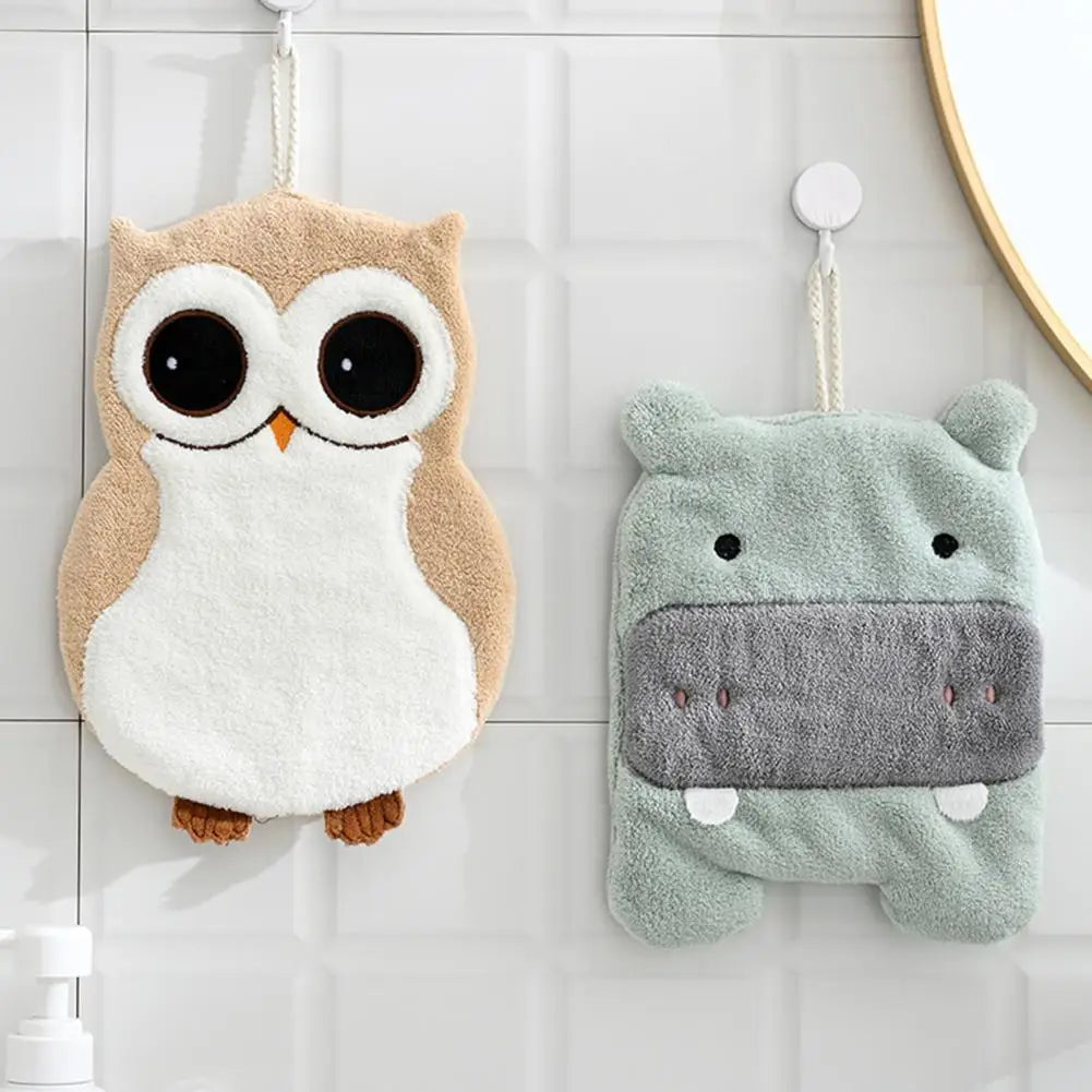 Absorbent Hand Towel Children's Cartoon Animals Dishcloth Elephant