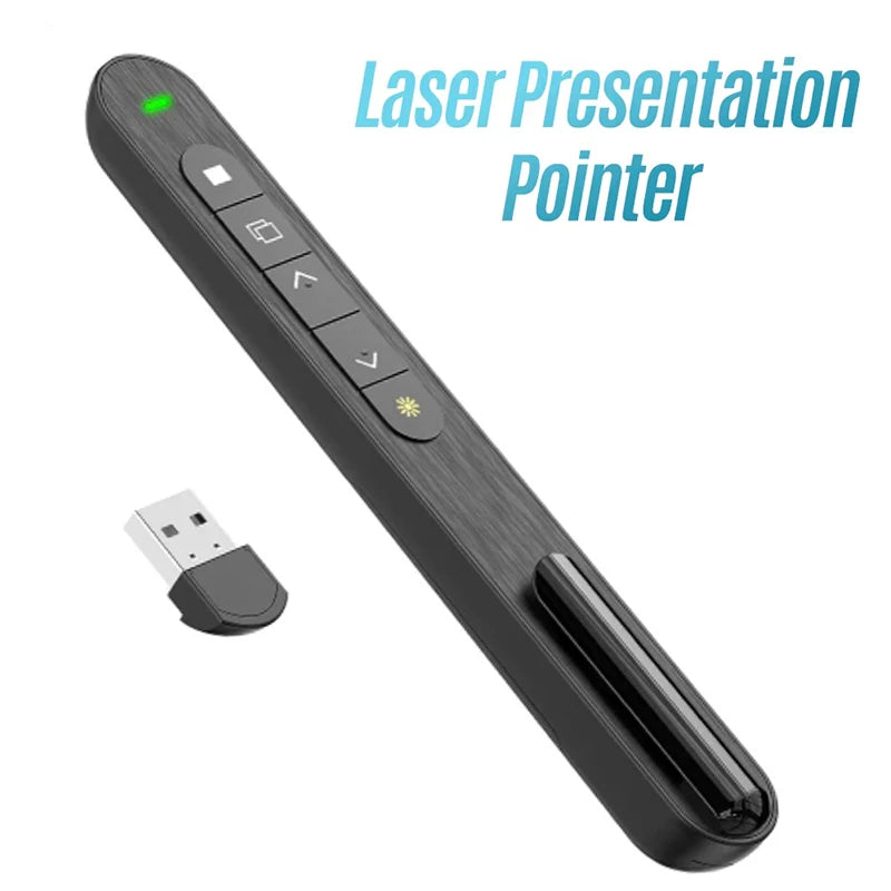 Wireless Presenter Red Laser Page Turning Pen 2 4GHz Volume Remote