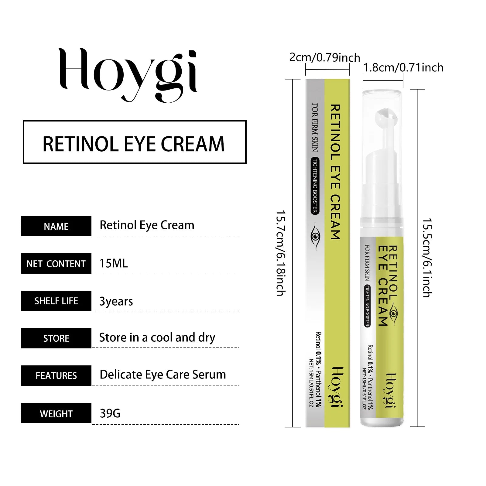 Hoygi Retinol Eye Cream, Serum, Stick & Patches | Anti-Wrinkle Retinol Eye Treatment Zpaxo Eye Serum