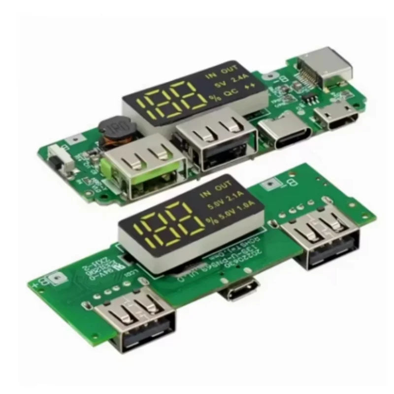 18650 lithium battery digital charging module 5V2.4A 2A 1A dual USB output with display boost module Zpaxo