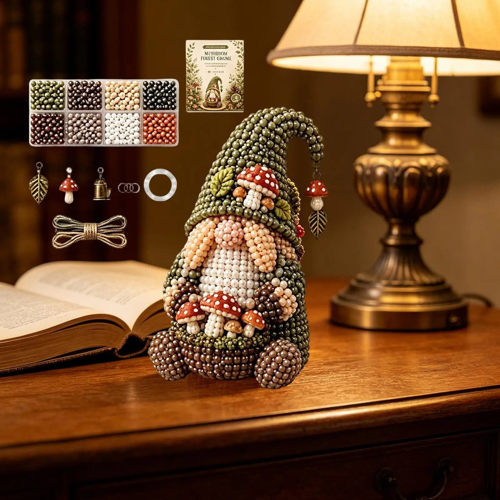 3D Beaded Gnome Craft DIY Beading Kits Handmade Beadwork Beginners