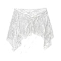 French Lacing Lace Mini Skirt Embroidery Irregular Hemline Ruched Skirts Y2K Streetwear Harajuku Lace Up Ruffles Skirt Zpaxo White One Size